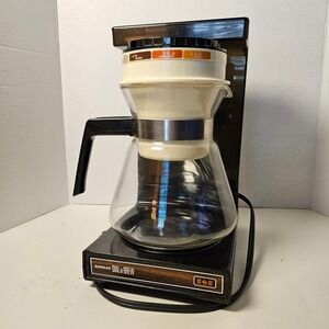 70s MCM Norelco Dial-a-Brew 10 Cup Coffee Maker Woodgrain HB5150 Retro Analog
